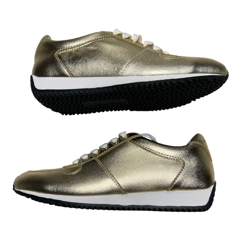 Rebecca Minkoff Metallic Gold Leather Lace Up Sneakers Size 6